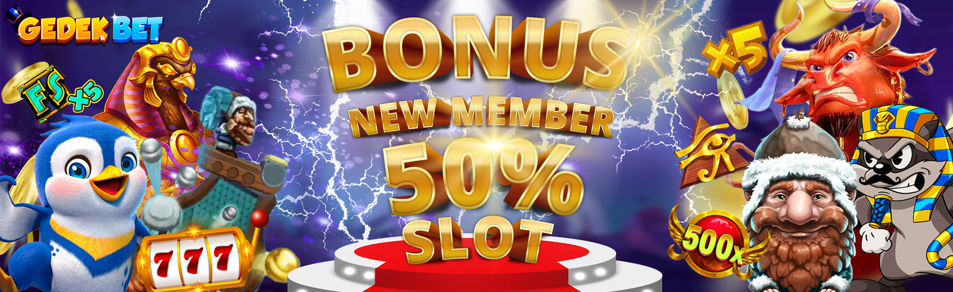 BONUS NEW MEMBER SLOT 50%