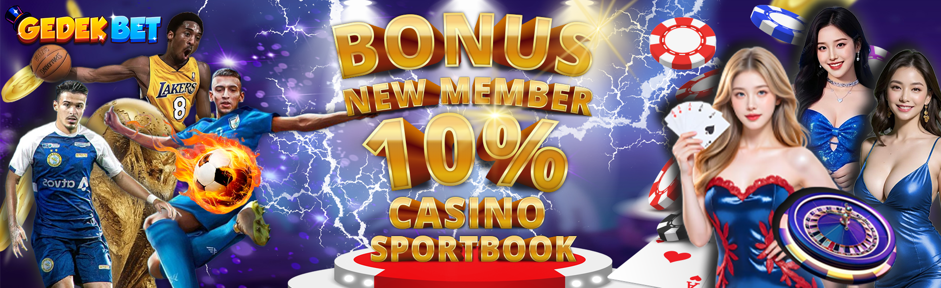 BONUS NEW MEMBER CASINO/SPORTBOOK 10%