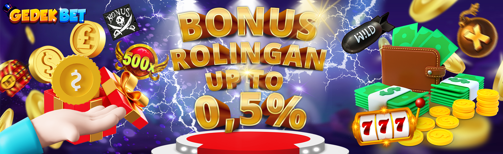 BONUS REBATE MINGGUAN UP TO 0.5%